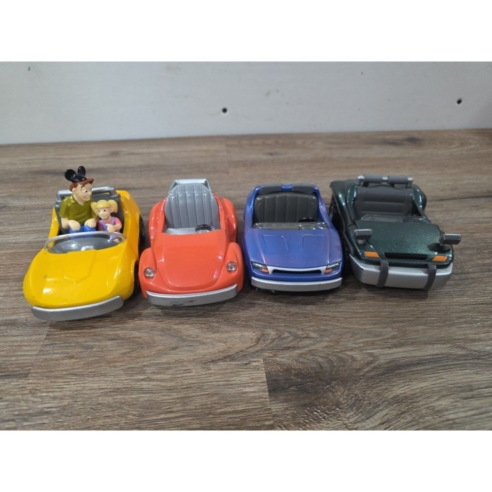 Chevron Disneyland 4 Autopia Cars with Rider- Lot of 4 Cars 2000